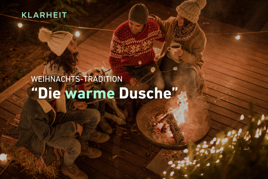 Die warme Dusche am Weihnachtstisch